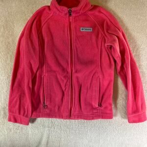 Columbia pink fleece jacket girls